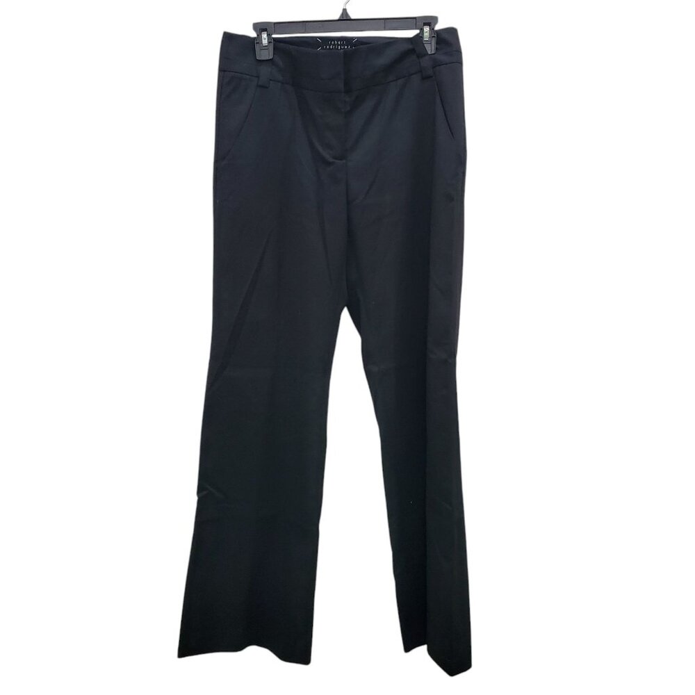 Robert Rodriguez Women's Black‎ Flat Front Stretch Dress Pants Trousers Size 6